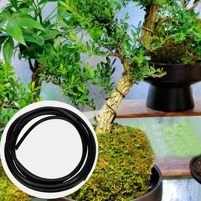 KH866 Black Bonsai Training Wire Aluminum 8mm Diameter – Anodized Aluminium Roll for Tree Branch Fixing, Plant Shape Sculpting, Bendable Solid Accessories for Floral Stems, Crafting Garden & Landscape 500g - Image 3